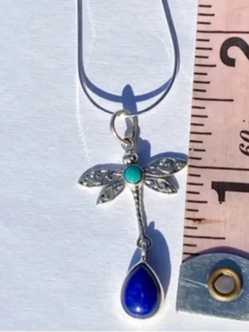 Turquoise & Lapis Dragonfly Necklace